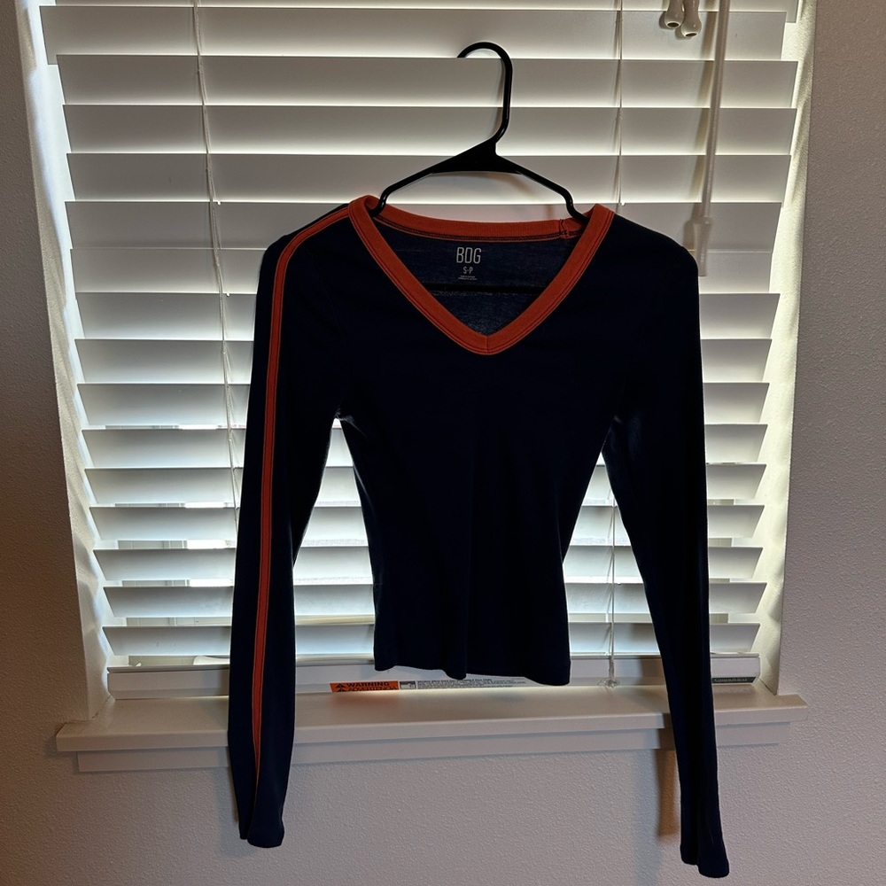 BDG Navy Top with Orange Trim